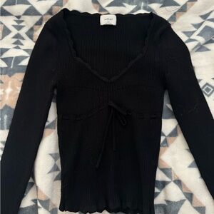 Wilfred Black Ribbed Top